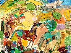 pintores-espanoles-artistas-merello.caballos-73x92-cm-mixta-tabla